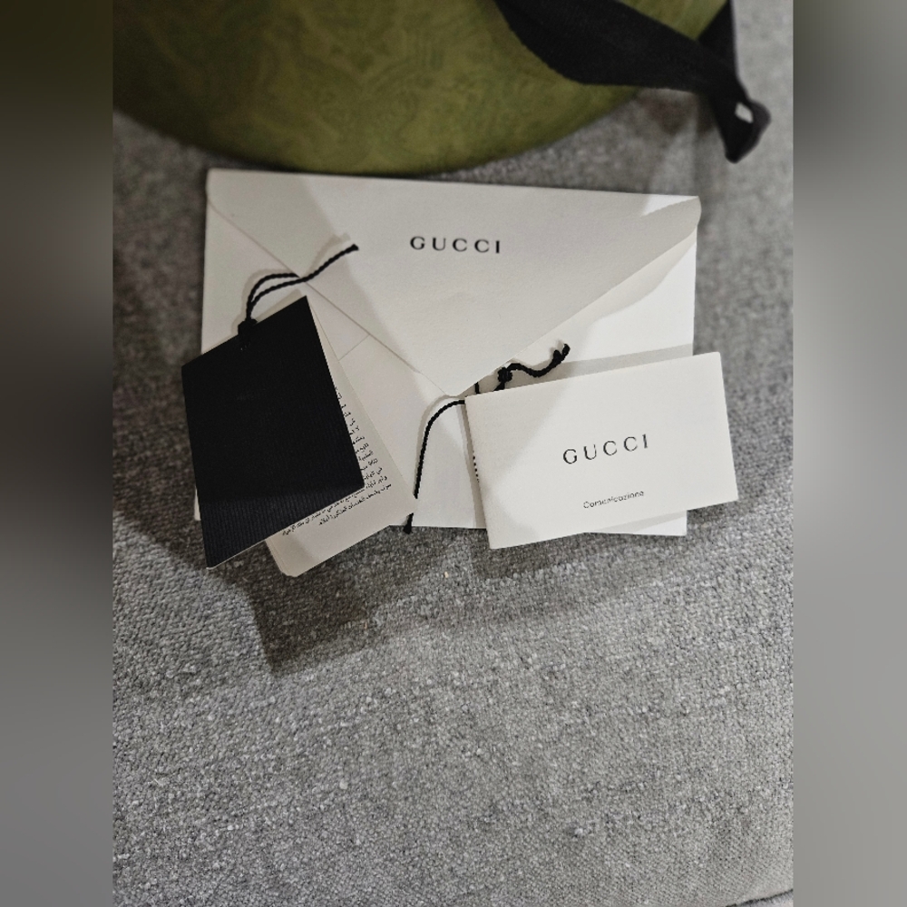Gucci Trilby Straw Hat with Red and Green Stripe Size M EUC COMES W/ TAGS& BOX - Picture 15 of 16